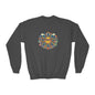 Youth Y2K Aesthetic - Crewneck Sweatshirt — Colorful Retro Sun & Floral Graphic