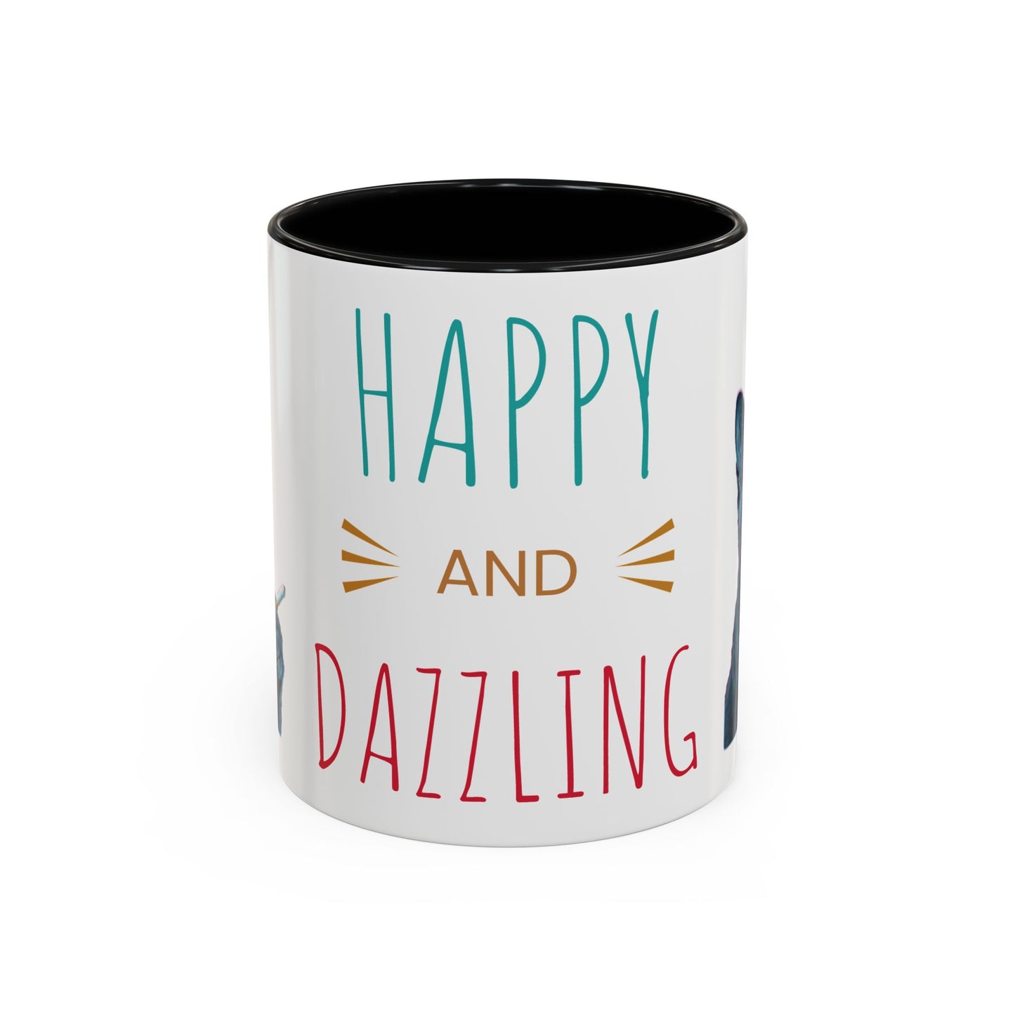 Happy and dazzling smoking cat Coffee Mug — "Happy and Dazzling" Cat Accent Mug (11/15oz) (free shipping)