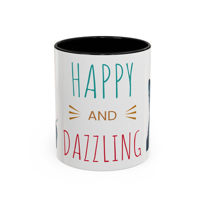 Happy and dazzling smoking cat Coffee Mug — "Happy and Dazzling" Cat Accent Mug (11/15oz) (free shipping)