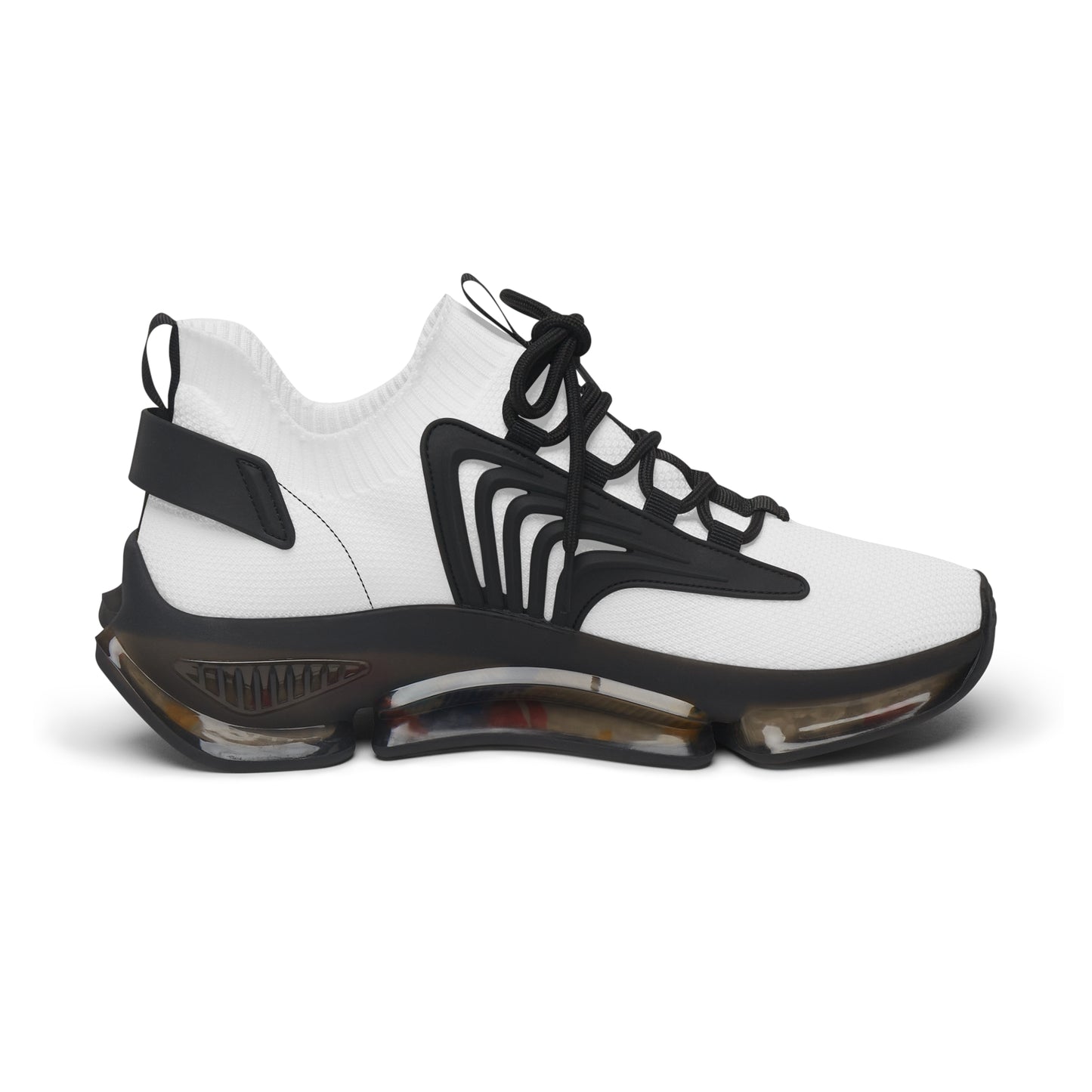 Women’s White Mesh Sneakers — Lightweight Breathable Athletic Shoes with Color-Accent Sole