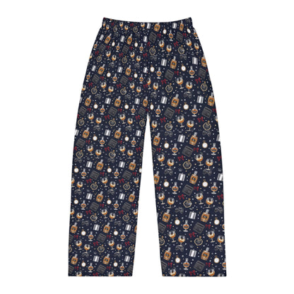 Men's Holiday whiskey collectors Pajama Pants — 'Christmas whiskey collection' Graphic Lounge Pants