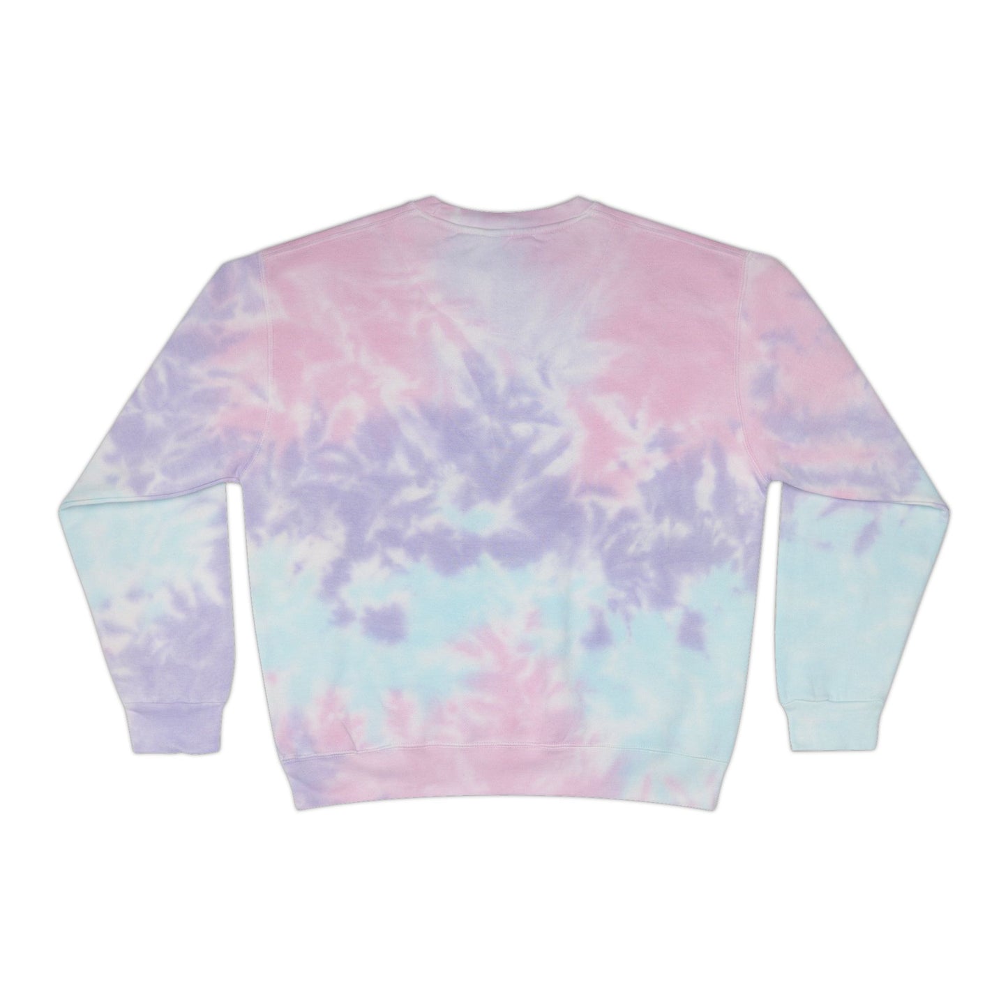 Cute Split Cat Tie-Dye Sweatshirt — Blue & Yellow Cat Graphic Crewneck