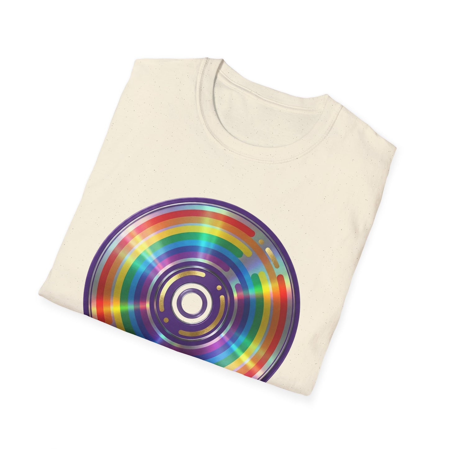 Retro Rainbow CD- Vinyl Record T-Shirt