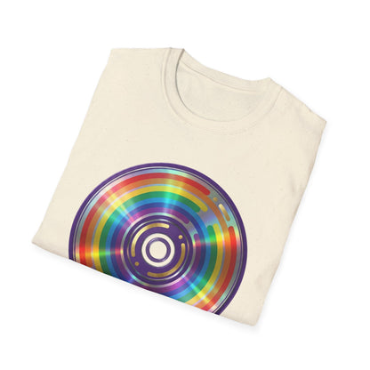 Retro Rainbow CD- Vinyl Record T-Shirt