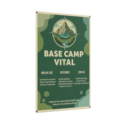 Base Camp Vital Nature-Inspired Rolled Posters for Adventure Lovers, Wall Decor for Outdoor Enthusiasts, Eco-Friendly Art, Mountain Decor, Camp Vibes