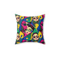 Retro Pop Art Fashion Faces Pillow — Bold Retro Geometric Decorative Cushion (free shipping)