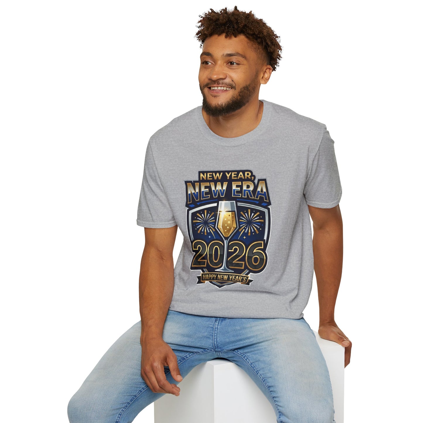 New Year 2026 T-Shirt – "New Year, New Era" Champagne & Fireworks Celebration Tee
