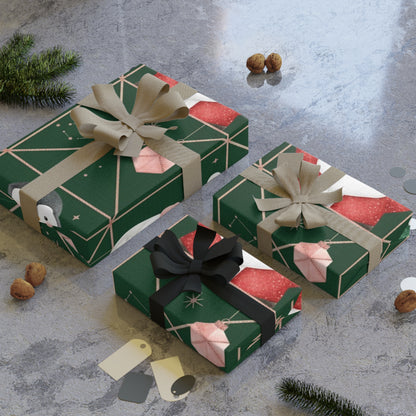 Elegant Santa and friends Gift Wrapping Paper Rolls, 1pc