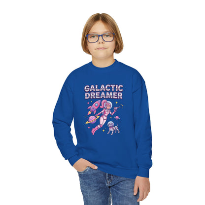 Youth Sweatshirt — "Galactic Dreamer" Astronaut Mermaid Crewneck