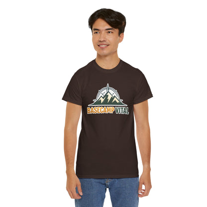 Base Camp Vital Mountain Compass Crewneck T-Shirt | Outdoor Hiking Graphic Tee | Midweight Cotton Trail Shirt (free shipping)