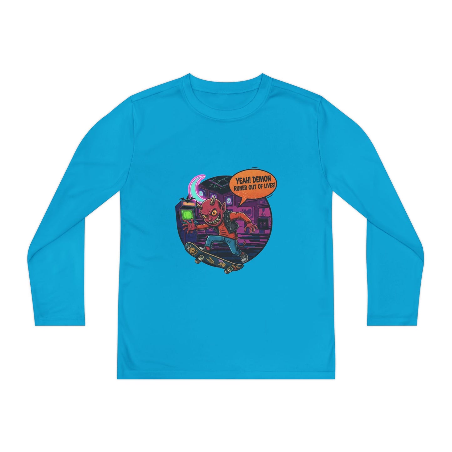 Youth boys Long Sleeve Graphic Tee, Fun Kids Shirt, Halloween Costume Top, Creative Gift for Boys, Unique Kids Fashion