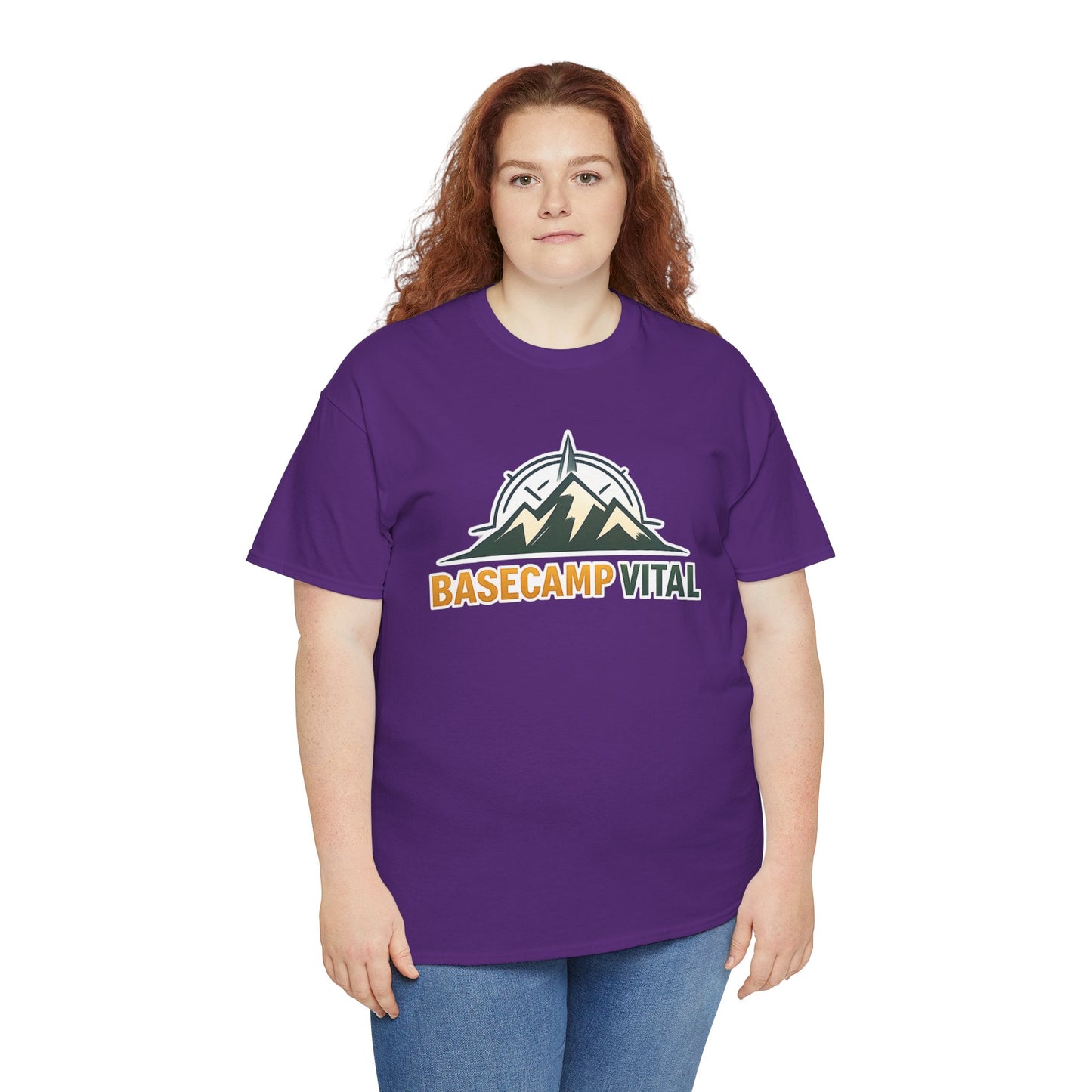 Base Camp Vital Mountain Compass Crewneck T-Shirt | Outdoor Hiking Graphic Tee | Midweight Cotton Trail Shirt (free shipping)