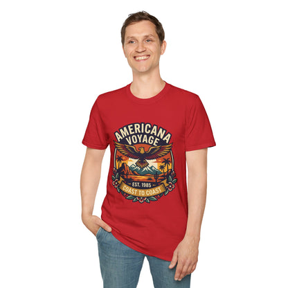 Americana Voyage retro Graphic T-Shirt — Coast to Coast Eagle Sunset