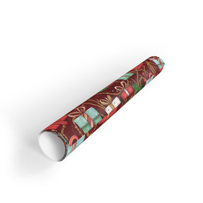 Festive Gift Wrapping Paper Roll - Holiday Cheer Design