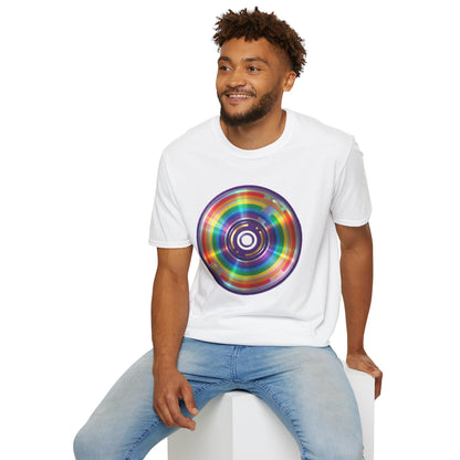 Retro Rainbow CD- Vinyl Record T-Shirt