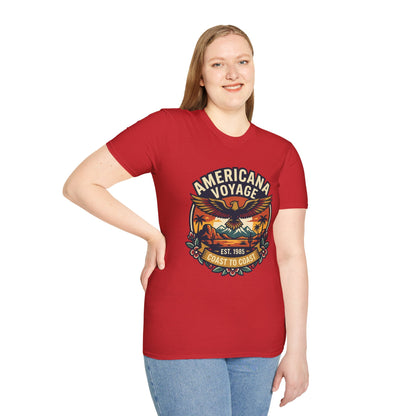 Americana Voyage retro Graphic T-Shirt — Coast to Coast Eagle Sunset