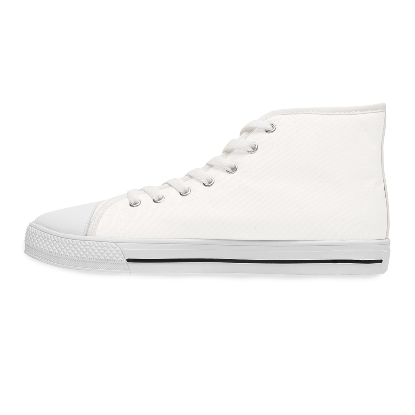 Classic White High-Top Sneakers – Women's Casual Canvas Shoes