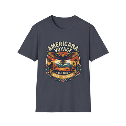 Americana Voyage retro Graphic T-Shirt — Coast to Coast Eagle Sunset