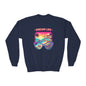 Girls Youth Crewneck Sweatshirt - "Dream Life" Tropical Sunset Graphic