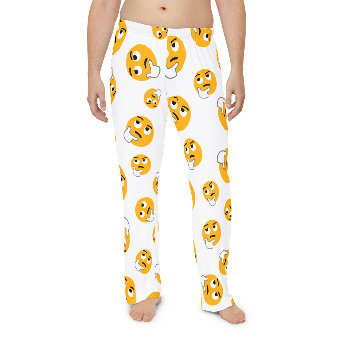 Thinking Face Emoji Pajama Pants — Novelty Men's Sleepwear