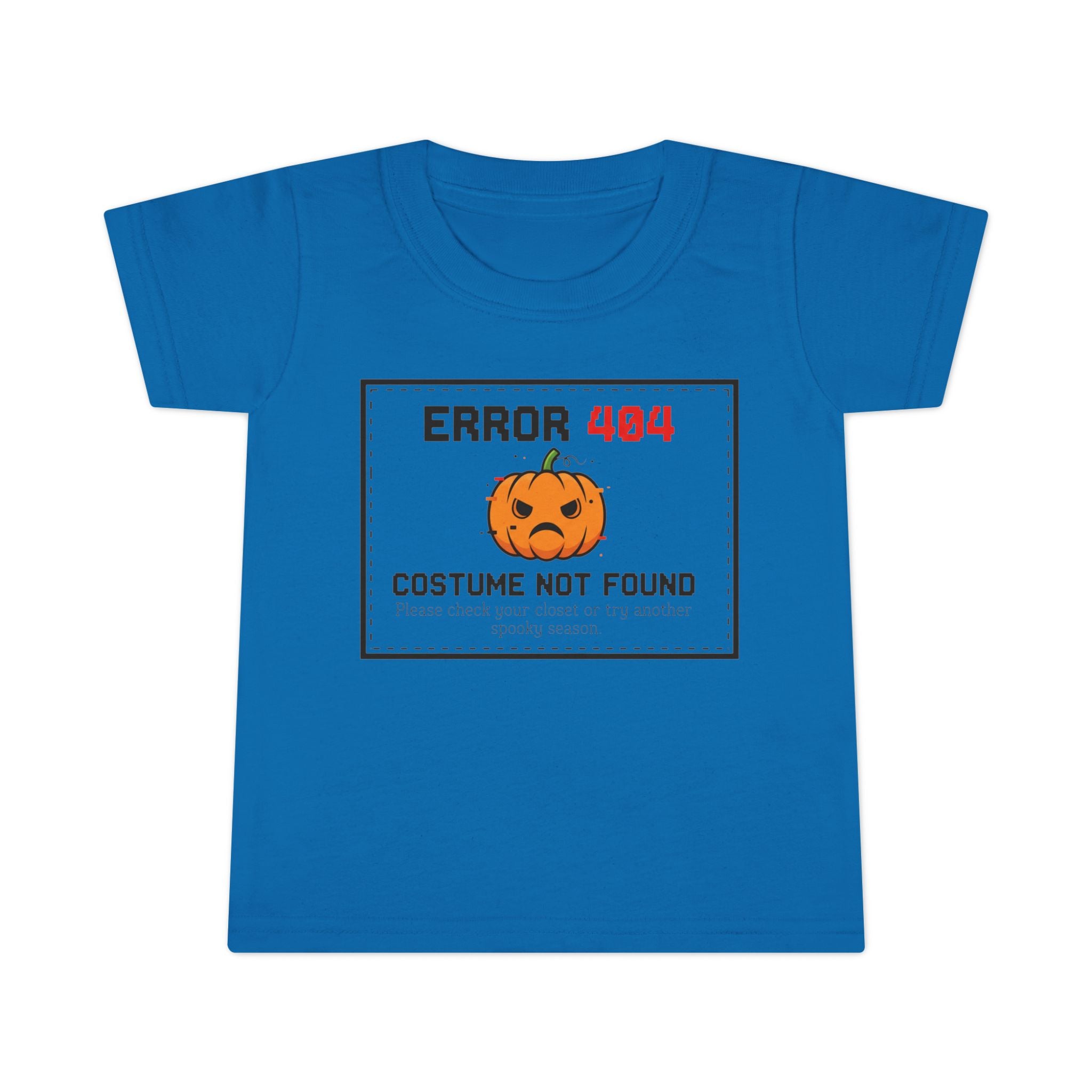 Toddler Halloween T-shirt, Error 404 Costume Not Found Design, Fun Kids Tee, Perfect for Fall Parties, Cute Gift for Toddlers