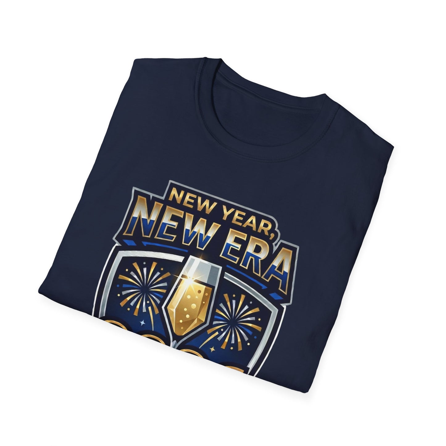 New Year 2026 T-Shirt – "New Year, New Era" Champagne & Fireworks Celebration Tee