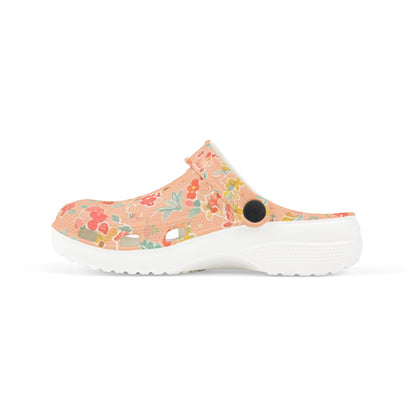 Kids Floral EVA Foam Clogs — Pink Watercolor Flower Slip-On Sandals