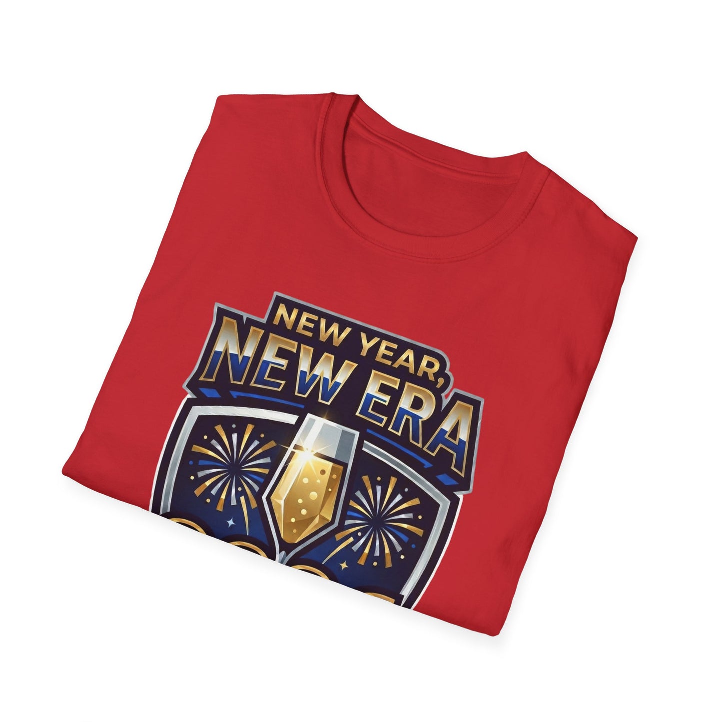 New Year 2026 T-Shirt – "New Year, New Era" Champagne & Fireworks Celebration Tee
