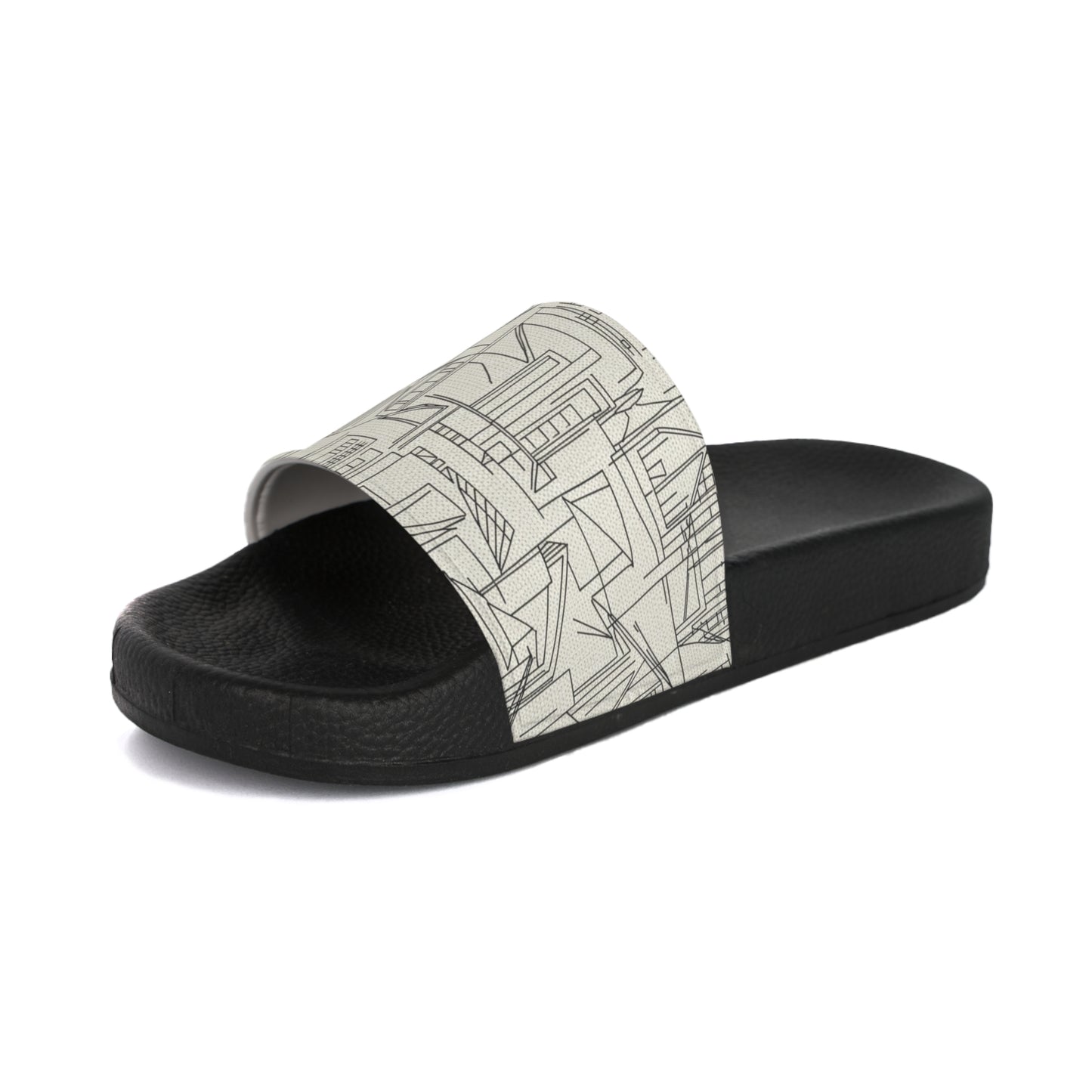 Men's Slide Sandals Urban Sketch / Architectural Line Art