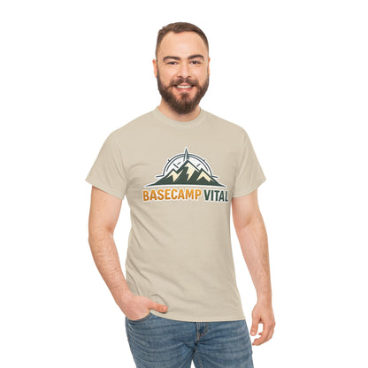 Base Camp Vital Mountain Compass Crewneck T-Shirt | Outdoor Hiking Graphic Tee | Midweight Cotton Trail Shirt (free shipping)