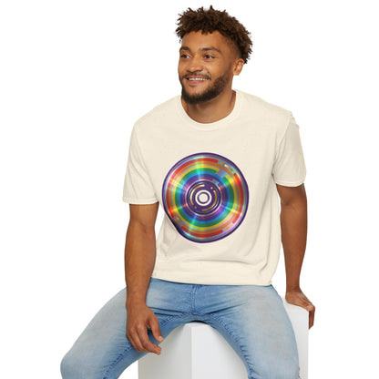 Retro Rainbow CD- Vinyl Record T-Shirt