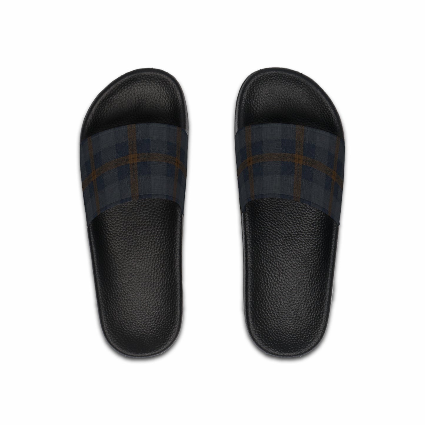 Men's Slide Sandals Distressed Micro-Houndstooth / Blurred Glen Plaid