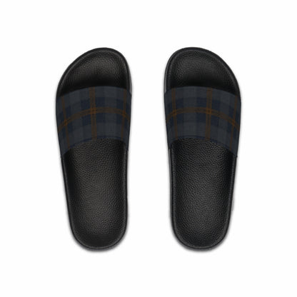 Men's Slide Sandals Distressed Micro-Houndstooth / Blurred Glen Plaid