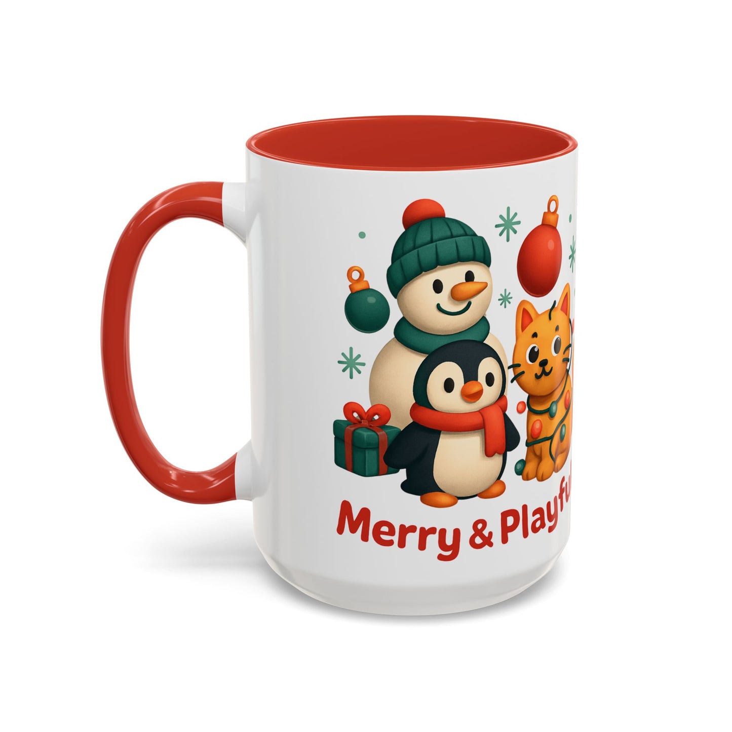 Christmas Animal Mug — "Merry & Playful" Accent Coffee Cup