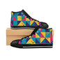 Men's Retro  Geometric Color-Block High-Top Sneakers — Men's Retro Triangle Pattern (free shipping)