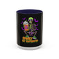 Spooky Skeleton Coffee Mug, Halloween Gift, Caffeinated Mug, Gothic Cup, Unique Drinkware, Perfect for Fall Celebrations