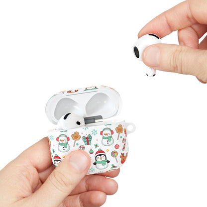 Christmas Penguins AirPod Case — Cute Holiday Snowman, Reindeer & Candy Pattern (free shipping)