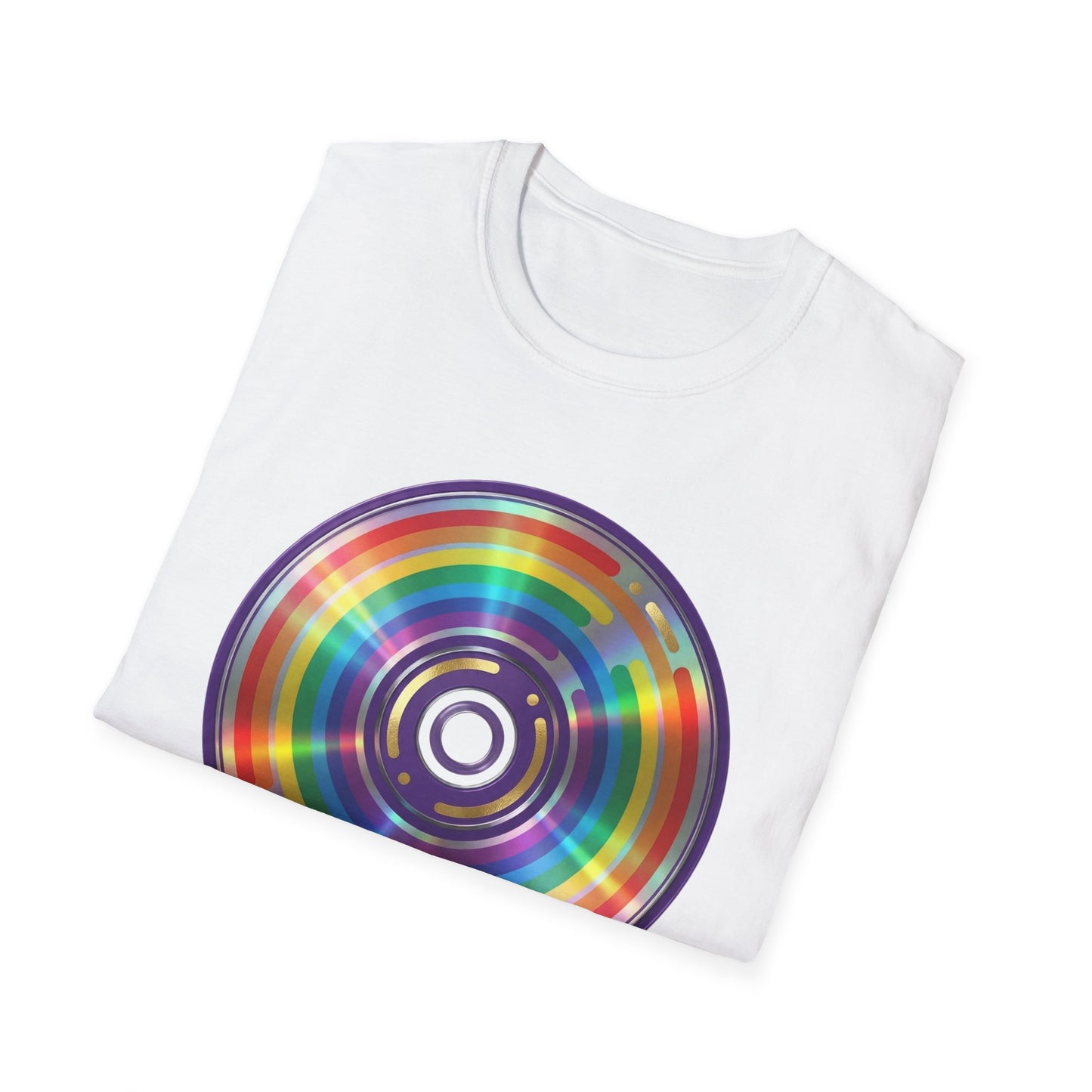 Retro Rainbow CD- Vinyl Record T-Shirt