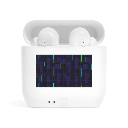 Wireless Earbuds — Cyber Grid Pattern Charging Case