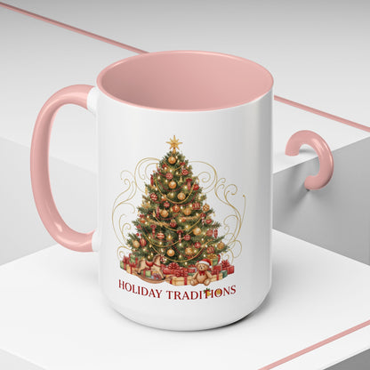 Holiday Traditions Christmas Tree Accent Coffee Mug (11/15oz)