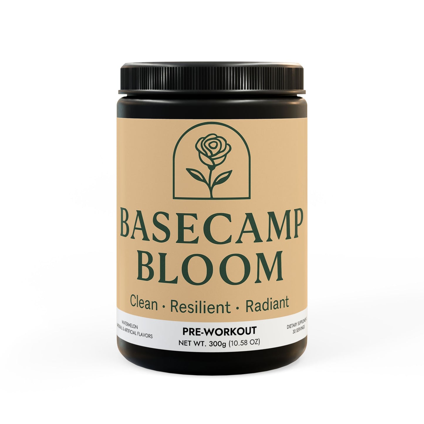 Base Camp Bloom Pre-Workout Supplement, Watermelon (300g, 10.58oz)