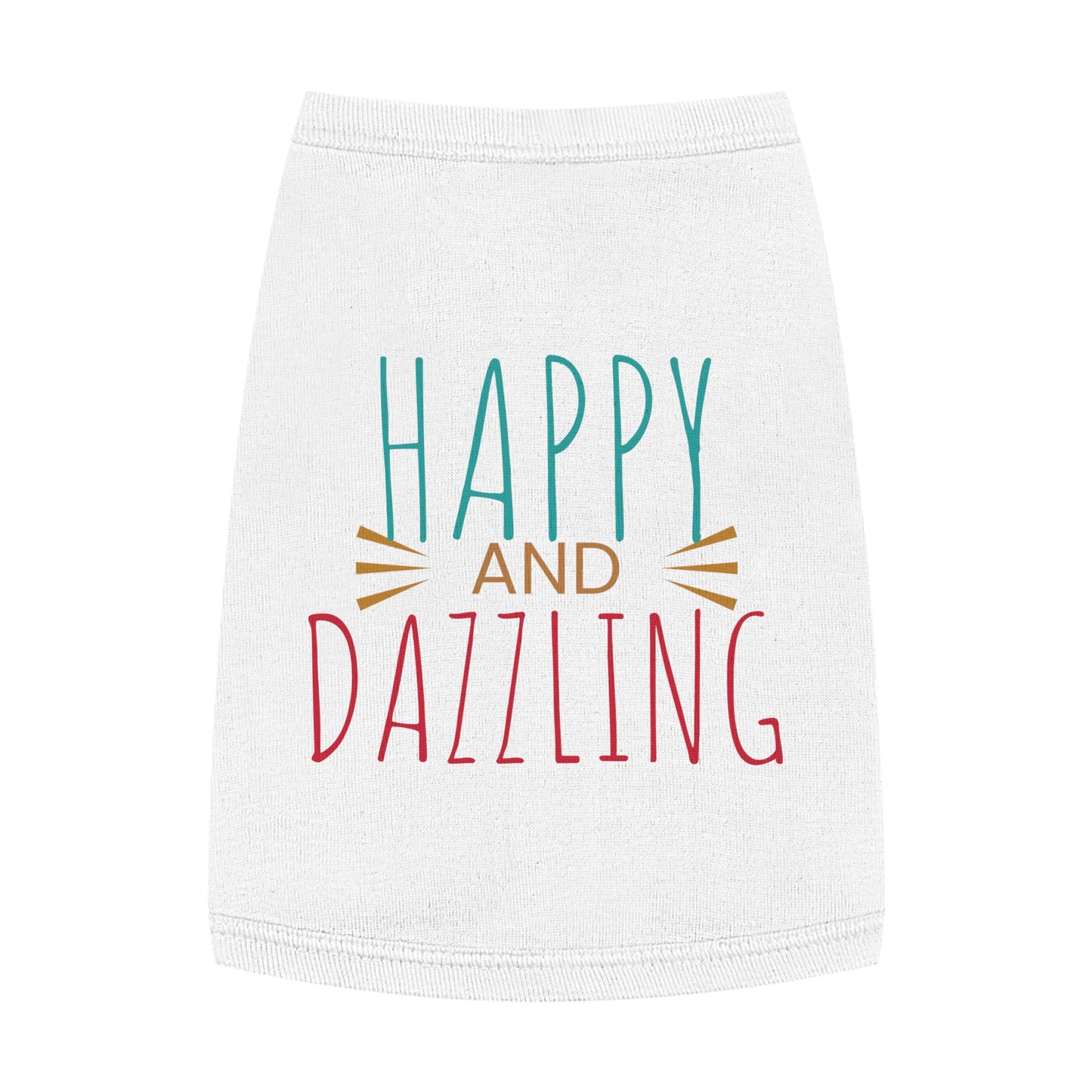 Happy and Dazzling Pet Tank Top — Colorful Graphic Dog Shirt for Everyday Wear