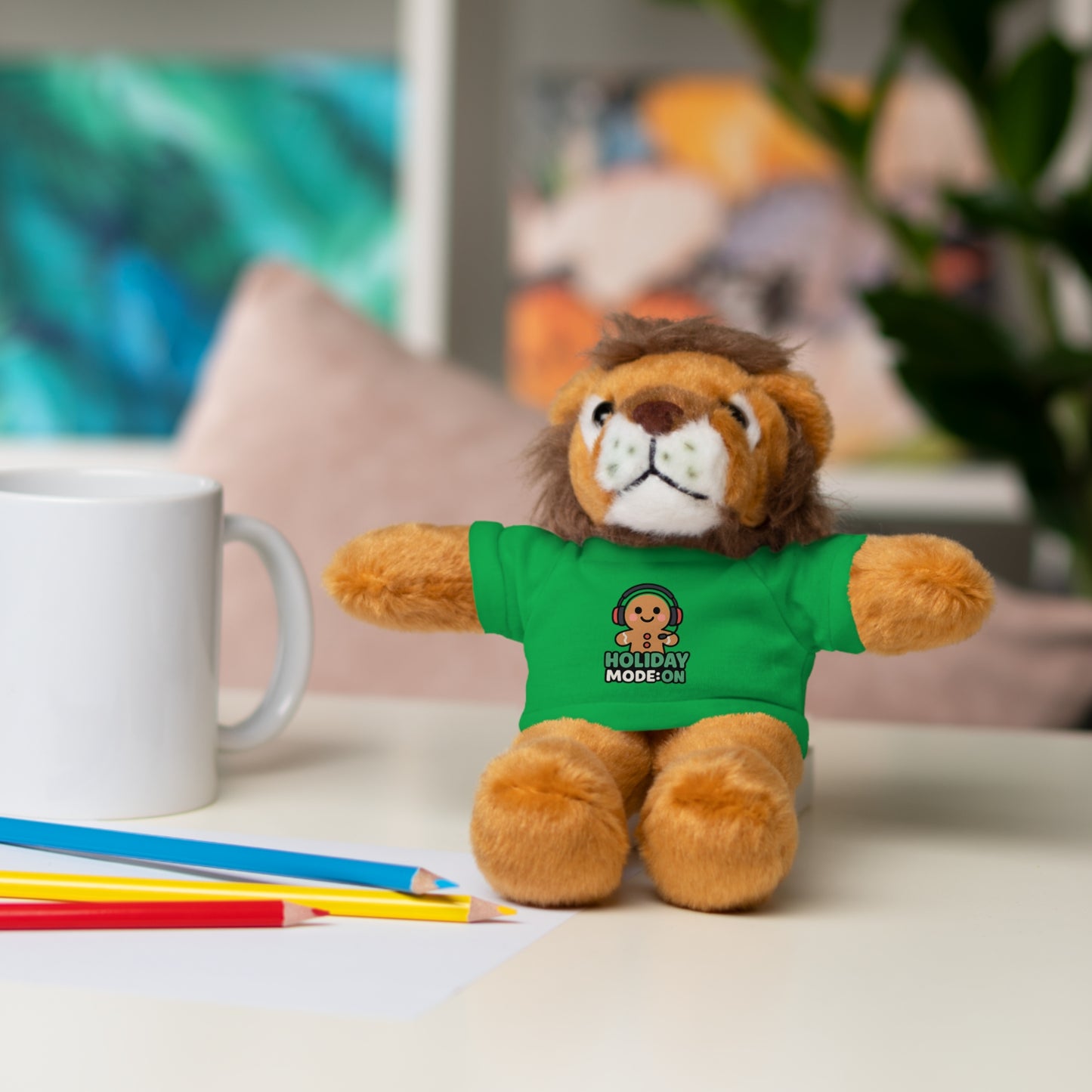 Holiday Mode On Gingerbread Bear Plush with Tee