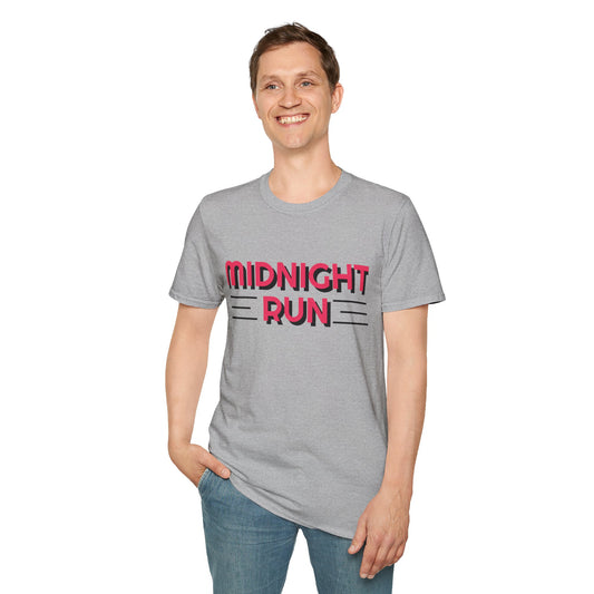 Midnight Run T-Shirt — Retro Pink Track Graphic Tee