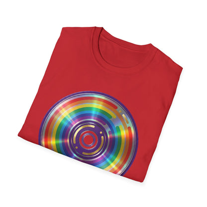 Retro Rainbow CD- Vinyl Record T-Shirt
