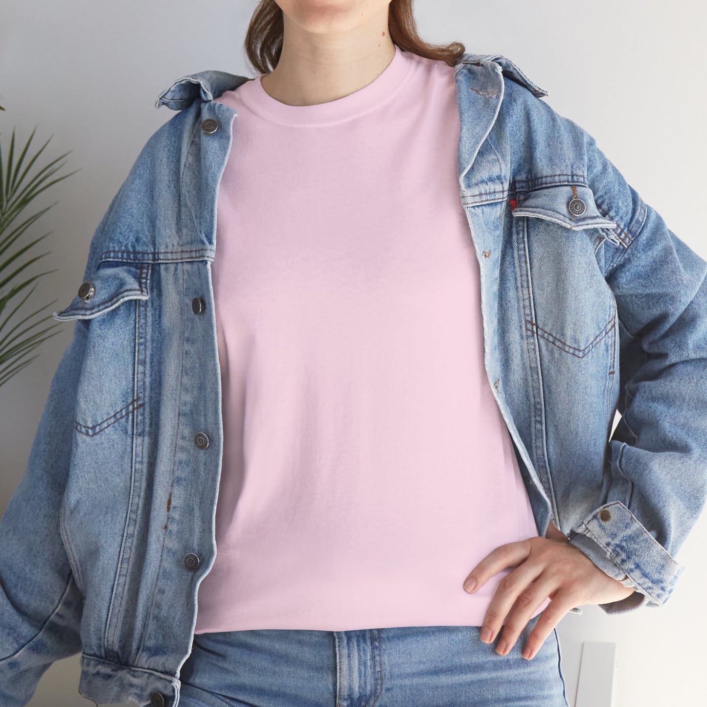 Women’s Casual light Pink Heavy Cotton Tee - Comfortable Everyday Wear