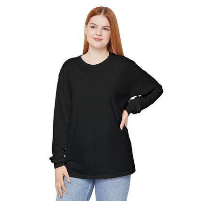 Women’s black Garment-Dyed Long Sleeve T-Shirt - Comfortable & Stylish for Everyday Wear