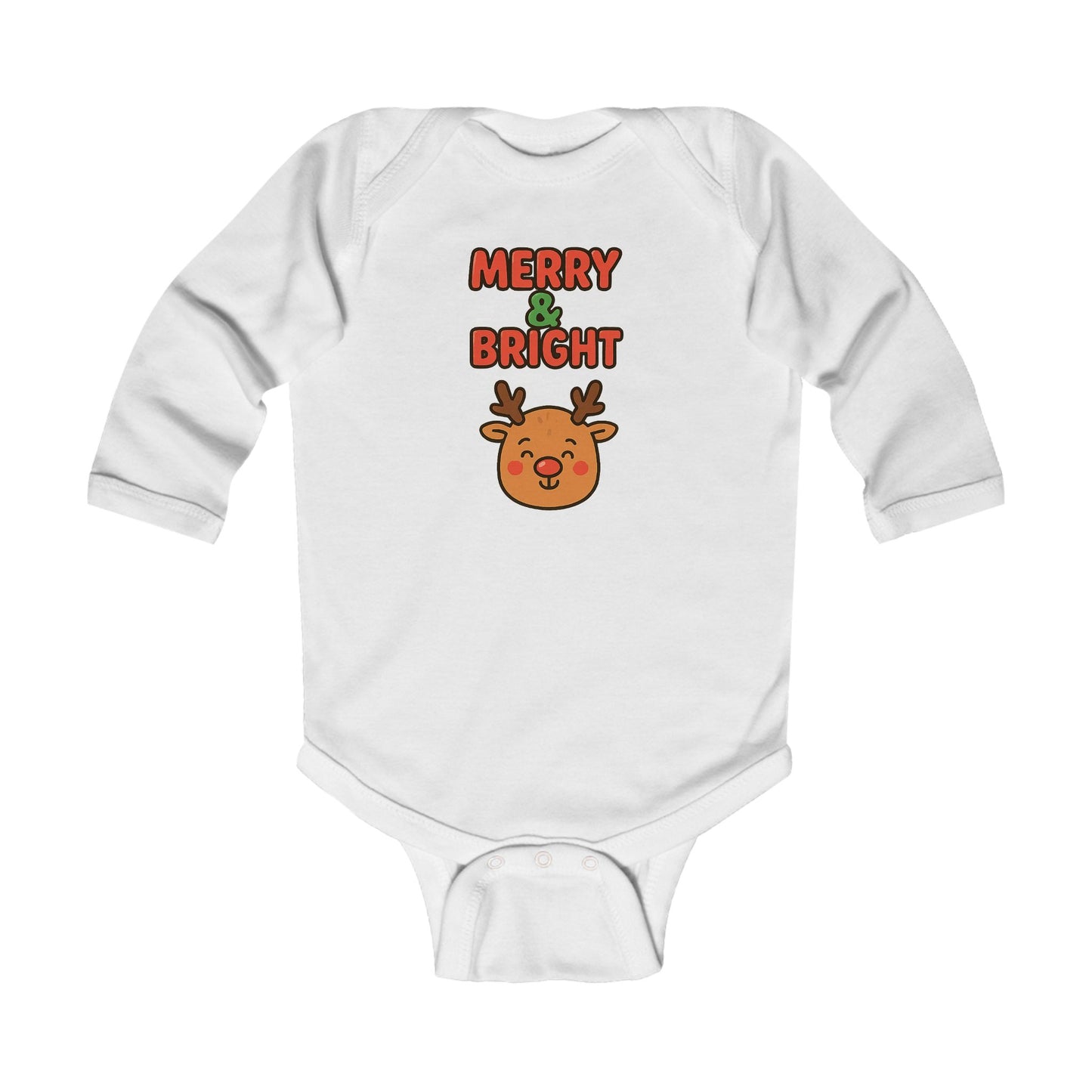 Merry & Bright Reindeer Infant Long Sleeve Bodysuit