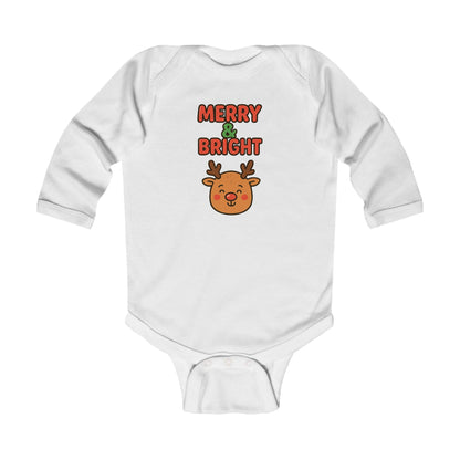 Merry & Bright Reindeer Infant Long Sleeve Bodysuit