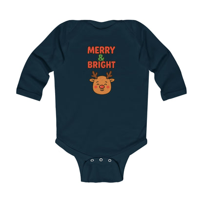Merry & Bright Reindeer Infant Long Sleeve Bodysuit